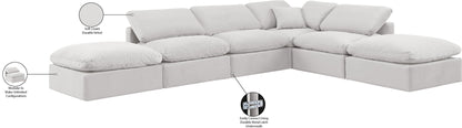 Indulge - Velvet 6 Piece Modular Armless Sectional