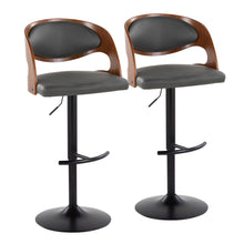 Load image into Gallery viewer, Pino - Mid Century Modern Adjustable Barstool With Swivel With Rounded T Footrest (Set of 2)
