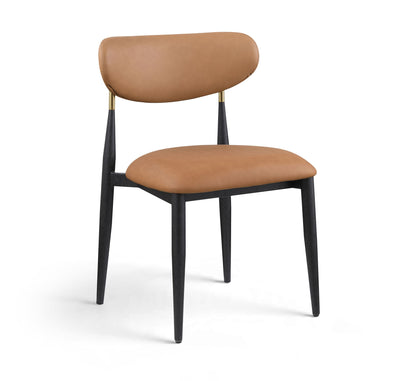 Ronda - Vegan Leather Upholstered Dining Side Chair - Black Legs
