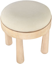 Load image into Gallery viewer, Larea - Linen Textured Fabric Ottoman - Natural Base

