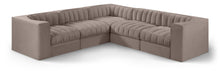 Load image into Gallery viewer, Rummi - Symmetrical Velvet Performance Fabric Upholstered 5 Piece Modular Sectional
