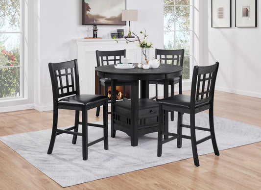 D151 - 5 Piece Dining Room Set (Table, 4 Side Chairs) - Black
