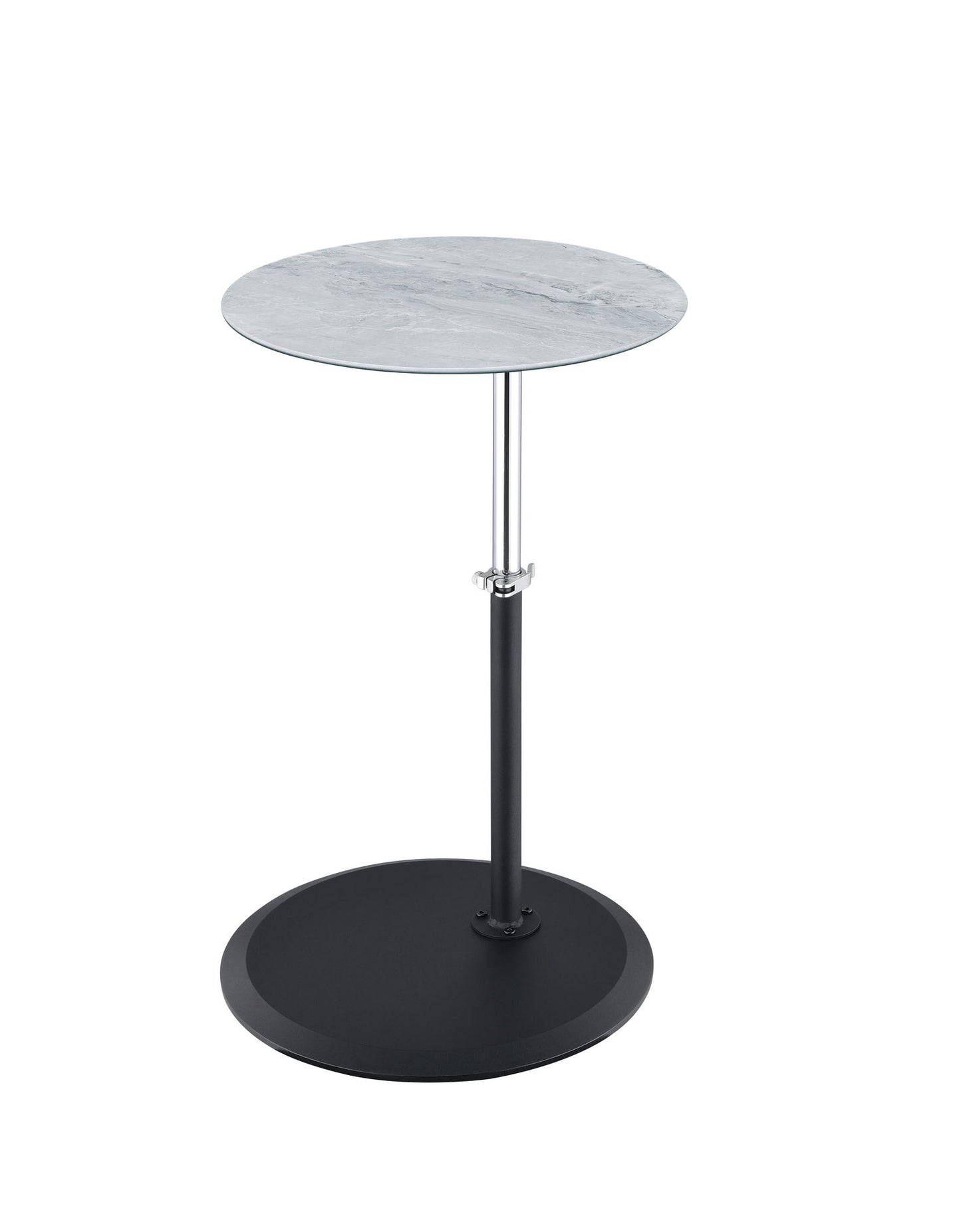 Orbit - End Table With Height Adjustable Marble Textured Top - Gray