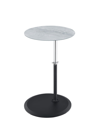 Orbit - End Table With Height Adjustable Marble Textured Top - Gray