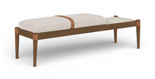 Load image into Gallery viewer, Nara - Linen Textured Fabric Upholstered Bench - Painted Brown Walnut
