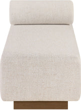 Load image into Gallery viewer, Zephyr - Linen Textured Fabric Upholstered Chaise - Painted Brown Walnut Base

