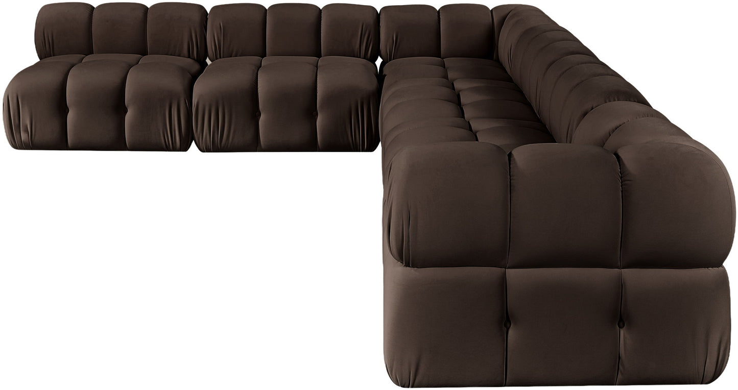 Orin - Velvet 6 Piece Modular L-Shaped Sectional