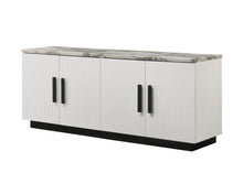 Load image into Gallery viewer, Matilda - Cabinet Console Table With White Faux Marble Top - White
