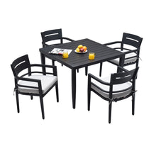 Load image into Gallery viewer, Outdoor Modern Dining Set, Chairs Sunbrella Cushioned And Dining Table With Umbrella Hole
