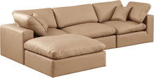 Load image into Gallery viewer, Comfy - 4 Piece Faux Leather Modular Sectional With Chaise - Tan
