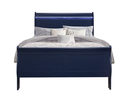 Charlie - Full Bed With LED Headboard & Footboard - Blue
