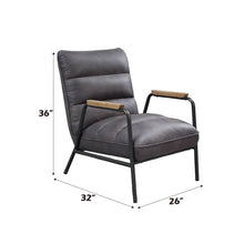 Load image into Gallery viewer, Nignu - Top Grain Leather Matt Iron Accent Chair - Gray
