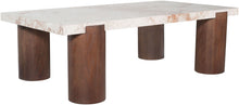Load image into Gallery viewer, Campania - Marble And Oak Wood Coffee Table - Cream
