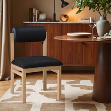 Load image into Gallery viewer, Roundhill - Faux Leather Dining Chair (Set of 2) - Natural Frame
