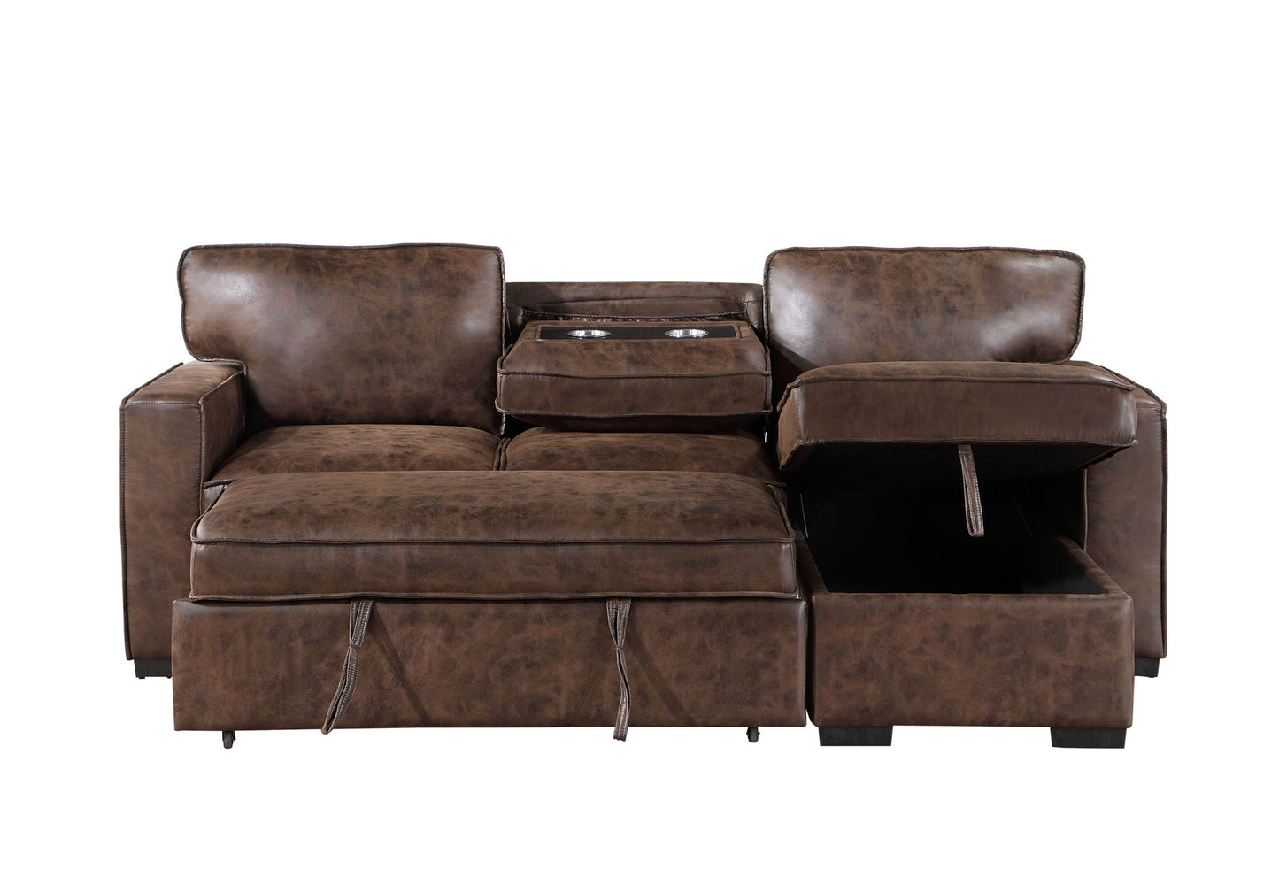 U0203 - Reversible Chaise With Storage - Coffee