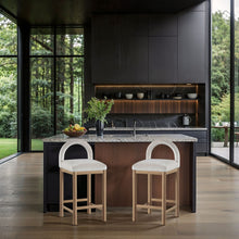 Load image into Gallery viewer, Conrad - Velvet Counter Stool With Natural Legs
