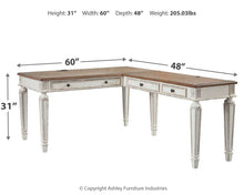 Load image into Gallery viewer, Realyn - Home Office L Shaped Desk - White / Brown

