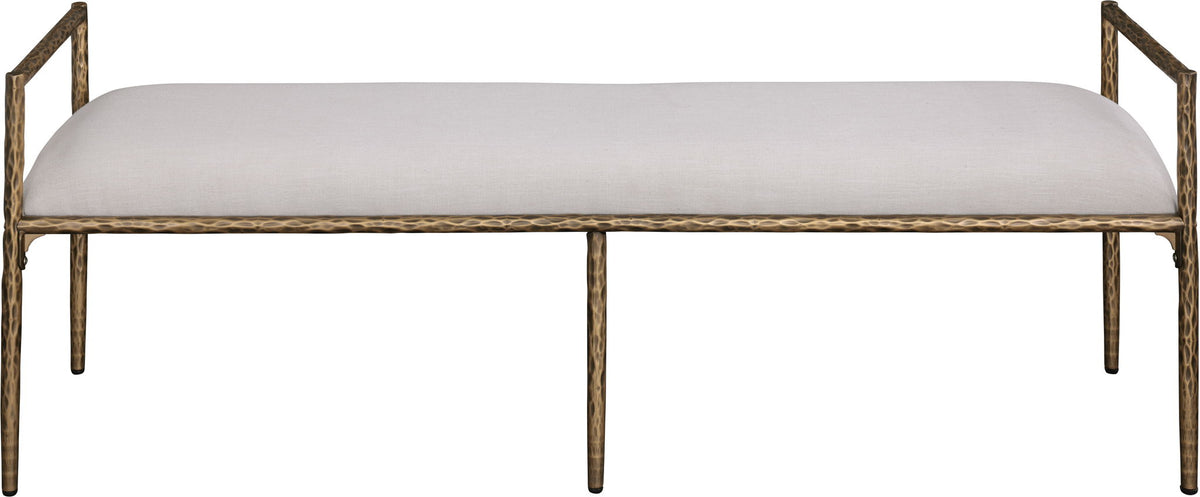 Axis - Linen Textured Beige Fabric Upholstered Bench - Ego Home Furniture