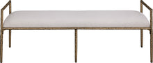 Load image into Gallery viewer, Axis - Linen Textured  Beige Fabric Upholstered Bench
