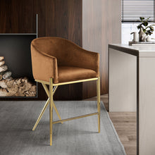 Load image into Gallery viewer, Xavier - Counter Stool with Gold Legs

