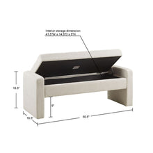 Load image into Gallery viewer, Elegant Soft Close Storage Bench Polyester Upholstery - Cream
