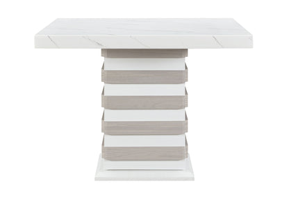 D2507 - 7 Piece Dining Room Set (Bar Table With Hidden Storage In The Base With 6 Bar Stools) - White