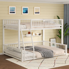 Load image into Gallery viewer, Bunk Bed Frame With Ladder And Safety Guardrails
