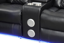 Load image into Gallery viewer, Galaxy Home Benz LED &amp; Power Reclining Loveseat in Black
