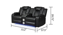 Load image into Gallery viewer, Galaxy Home Benz LED &amp; Power Reclining Loveseat in Black
