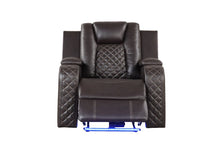 Load image into Gallery viewer, Galaxy Home Benz LED &amp; Power Recliner Chair in Brown
