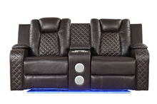 Load image into Gallery viewer, Galaxy Home Benz LED &amp; Power Reclining Loveseat in Brown image
