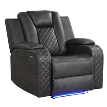 Load image into Gallery viewer, Galaxy Home Benz LED &amp; Power Recliner Chair in Gray
