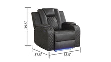 Load image into Gallery viewer, Galaxy Home Benz LED &amp; Power Recliner Chair in Gray
