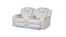 Load image into Gallery viewer, Galaxy Home Benz LED &amp; Power Reclining Loveseat in Ice/ White
