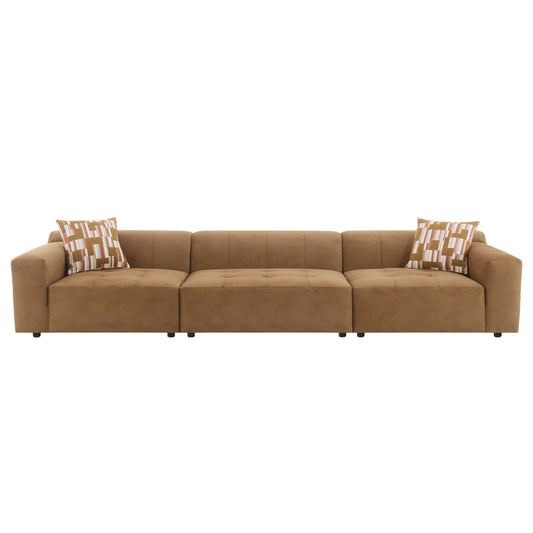 Modular Sofa Set With 2 Matching Toss Pillows - Chocolate