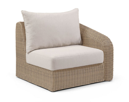 Seacrest - Olefin Water Resistant Fabric And Wicker Outdoor Patio Right Arm Chair