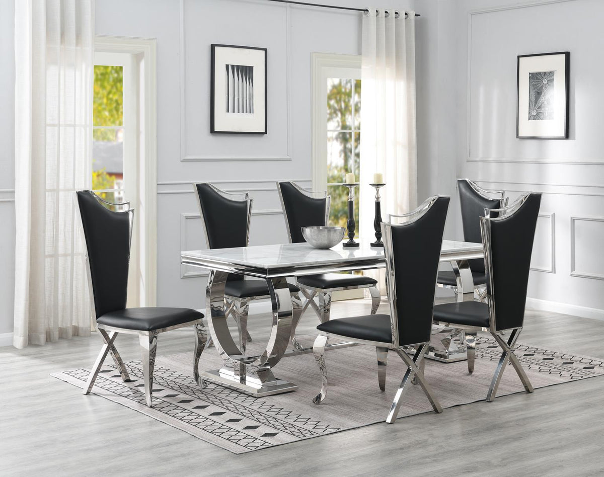 G-082-T-WHITE - Marble Dining Table - White