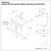 Load image into Gallery viewer, Hennessy - Deluxe Laundry Cabinet With Faucet And Stainless Steel Sink

