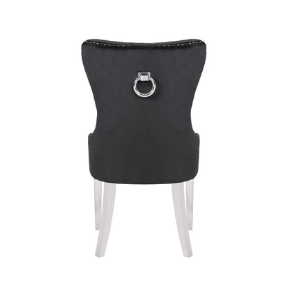 Galaxy Home Erica Stainless Steel Legs Dining Chair (Set of 2) in Black