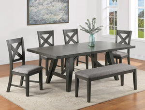 Crown Mark Furniture Rufus Counter Height Chair in Dark Gray (Set of 2)
