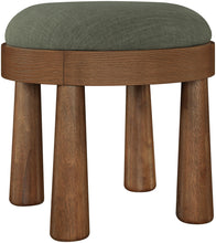 Load image into Gallery viewer, Larea - Linen Textured Fabric Upholstered Ottoman - Walnut Base
