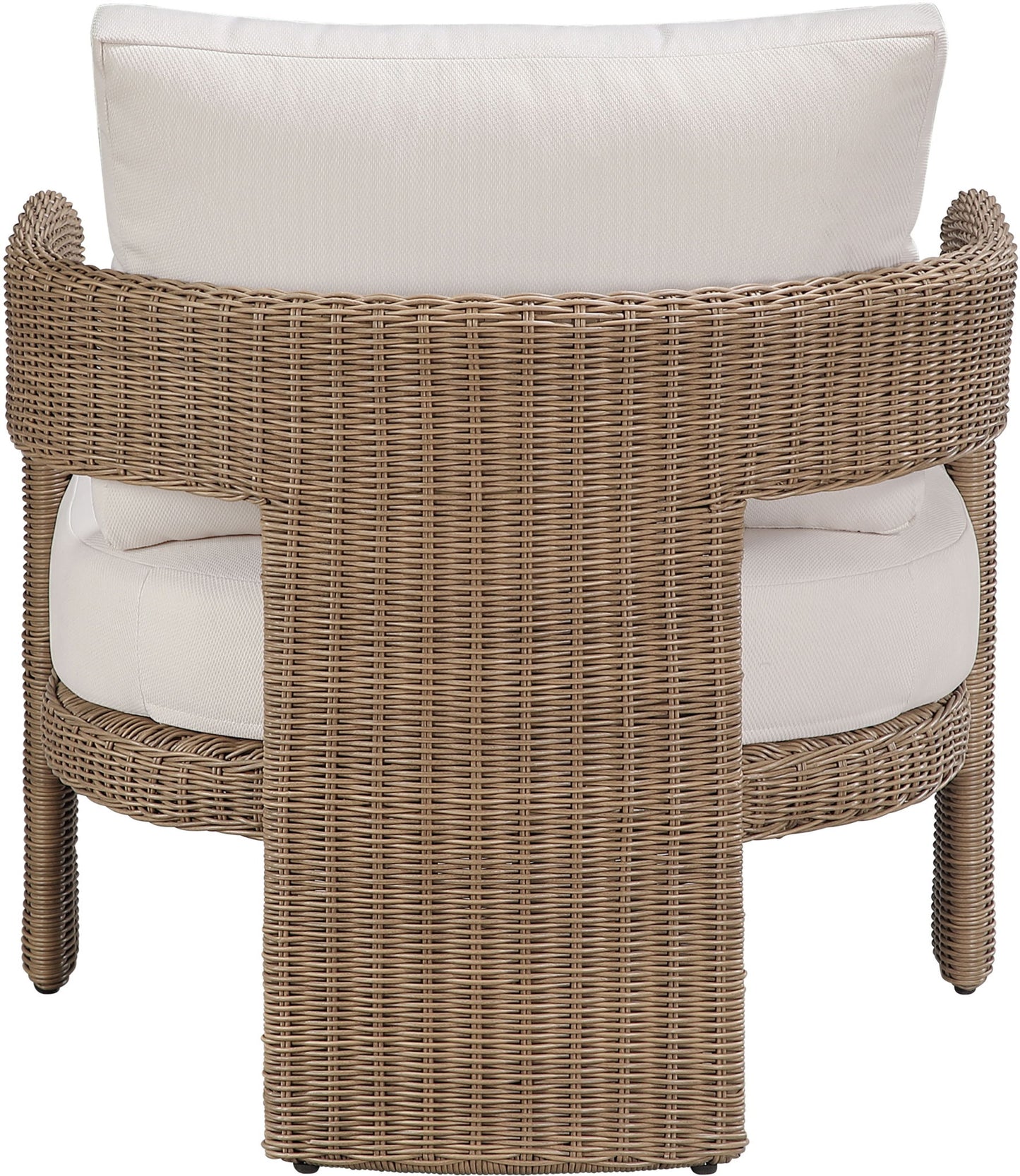 Sandbay - Olefin Water Resistant Fabric And Wicker Outdoor Patio Accent Chair