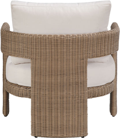 Sandbay - Olefin Water Resistant Fabric And Wicker Outdoor Patio Accent Chair