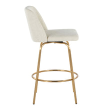 Load image into Gallery viewer, Toriano - Contemporary, Fixed Height Counter Stool With Swivel With Round Footrest (Set of 2)
