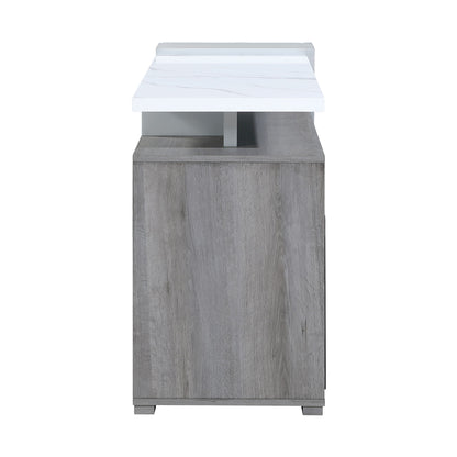 Zoro - 76" Entertainment Unit With Bluetooth Speaker - Dark Brown / White
