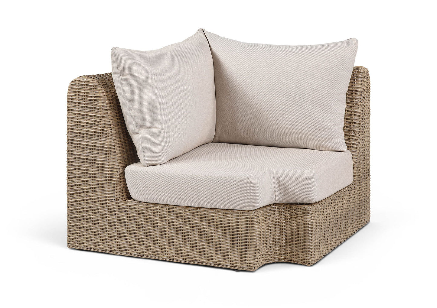 Seacrest - Olefin Water Resistant Fabric And Wicker Outdoor Patio Corner Chair