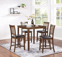 Load image into Gallery viewer, D230 - 5 Piece Dining Room Set (Counter Table With 4 Chairs) - Walnut
