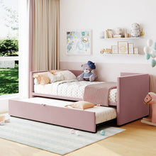 Load image into Gallery viewer, Twin Size Upholstered Daybed With Pop Up Trundle
