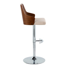 Load image into Gallery viewer, Ariana - Mid Century Modern Adjustable Barstool Stool With Swivel With Rounded T Footrest (Set of 2)
