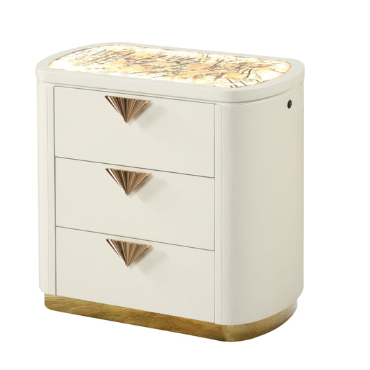 La Pierre - 3 Drawer Nightstand - Beige
